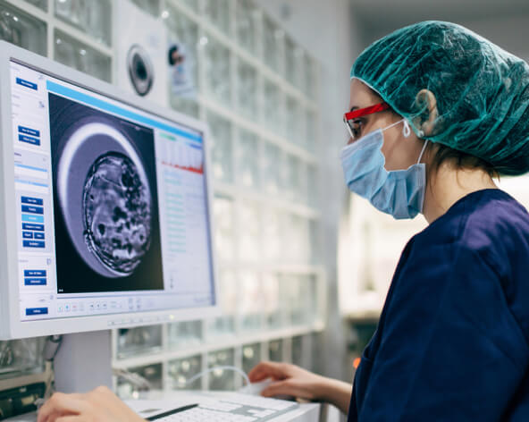 Healthcare professional viewing scan