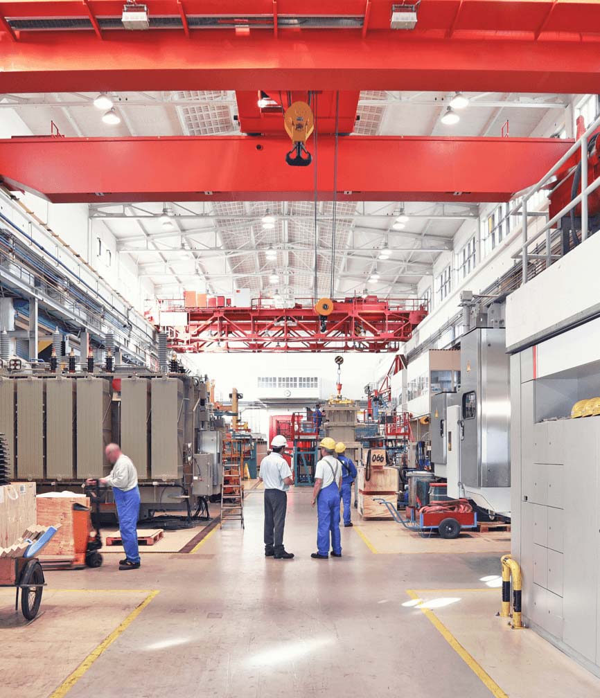 Workers in manufacturing facility